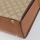 CELINE Macadam Shoulder Bag PVC Leather Beige Gold Tone Auth 198924-10