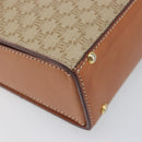 CELINE Macadam Shoulder Bag PVC Leather Beige Gold Tone Auth 198924-11