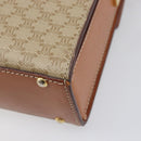 CELINE Macadam Shoulder Bag PVC Leather Beige Gold Tone Auth 198924-12