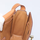 CELINE Macadam Shoulder Bag PVC Leather Beige Gold Tone Auth 198924-19