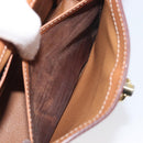CELINE Macadam Shoulder Bag PVC Leather Beige Gold Tone Auth 198924-22