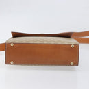 CELINE Macadam Shoulder Bag PVC Leather Beige Gold Tone Auth 198924-9