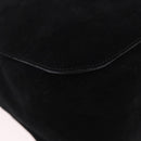 CELINE Chain Shoulder Bag Suede Black Gold Tone Auth 198925A-9