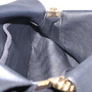 CELINE Chain Shoulder Bag Suede Black Gold Tone Auth 198925A-17