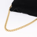 CELINE Chain Shoulder Bag Suede Black Gold Tone Auth 198925A-7
