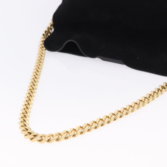 CELINE Chain Shoulder Bag Suede Black Gold Tone Auth 198925A