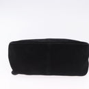 CELINE Chain Shoulder Bag Suede Black Gold Tone Auth 198925A-5