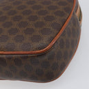 CELINE Macadam Shoulder Bag PVC Leather Brown Gold Tone Auth 198926-14