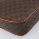 CELINE Macadam Shoulder Bag PVC Leather Brown Gold Tone Auth 198926-15