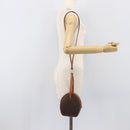 CELINE Macadam Shoulder Bag PVC Leather Brown Gold Tone Auth 198926-21