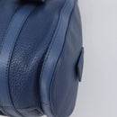 BVLGARI Chandra Hand Bag Leather Blue Gold Tone Auth 198928A-9
