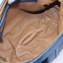 BVLGARI Chandra Hand Bag Leather Blue Gold Tone Auth 198928A-11