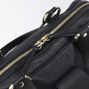 BVLGARI Hand Bag Leather Black Gold Tone Auth 198930A-18