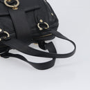 BVLGARI Hand Bag Leather Black Gold Tone Auth 198930A-7