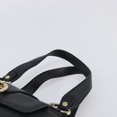 BVLGARI Hand Bag Leather Black Gold Tone Auth 198930A-8