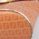 FENDI Zucchino Mamma Baguette Hand Bag Patent Orange Gold Tone Auth 198931-9