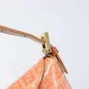 FENDI Zucchino Mamma Baguette Hand Bag Patent Orange Gold Tone Auth 198931-17