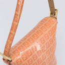 FENDI Zucchino Mamma Baguette Hand Bag Patent Orange Gold Tone Auth 198931-6