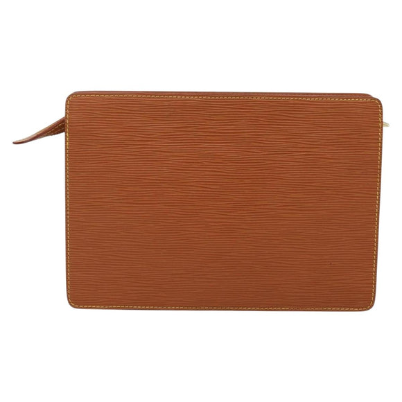 LOUIS VUITTON Epi Pochette Homme Clutch Bag Brown M52528 LV Auth 198936