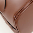 PRADA Vitello Intrecciato Shoulder Bag Leather Brown Silver Auth 198942M-9