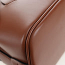 PRADA Vitello Intrecciato Shoulder Bag Leather Brown Silver Auth 198942M-16
