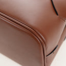 PRADA Vitello Intrecciato Shoulder Bag Leather Brown Silver Auth 198942M-17