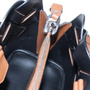 PRADA Vitello Intrecciato Shoulder Bag Leather Brown Silver Auth 198942M-19