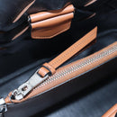 PRADA Vitello Intrecciato Shoulder Bag Leather Brown Silver Auth 198942M-21