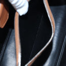 PRADA Vitello Intrecciato Shoulder Bag Leather Brown Silver Auth 198942M-22