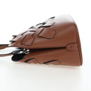 PRADA Vitello Intrecciato Shoulder Bag Leather Brown Silver Auth 198942M-3
