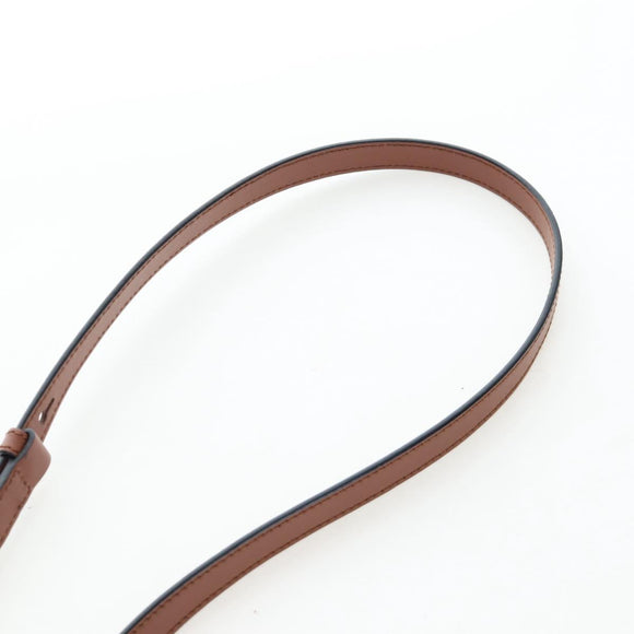 PRADA Vitello Intrecciato Shoulder Bag Leather Brown Silver Auth 198942M