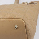 Christian Dior Lady Dior Canage Tote Bag Canvas Beige Gold Tone Auth 198943-13