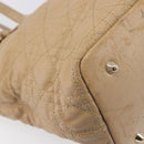 Christian Dior Lady Dior Canage Tote Bag Canvas Beige Gold Tone Auth 198943-14