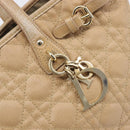 Christian Dior Lady Dior Canage Tote Bag Canvas Beige Gold Tone Auth 198943-15