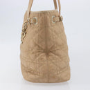 Christian Dior Lady Dior Canage Tote Bag Canvas Beige Gold Tone Auth 198943-5