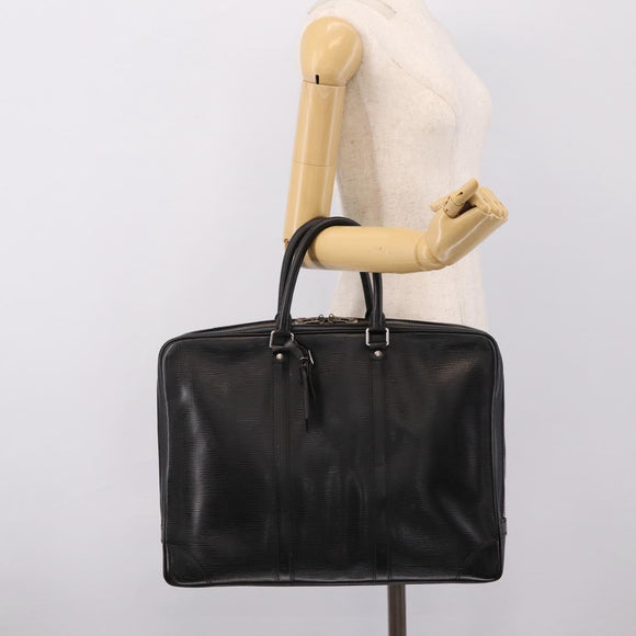 LOUIS VUITTON Epi Porte Documents Voyage Business Bag Black M54472 Auth 198948
