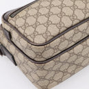 GUCCI GG Supreme Shoulder Bag PVC Leather Beige Silver 114531 Auth 198958-11