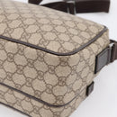 GUCCI GG Supreme Shoulder Bag PVC Leather Beige Silver 114531 Auth 198958-12