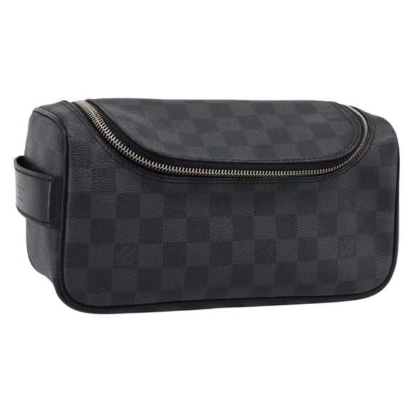 LOUIS VUITTON Damier Grafitte Toilette Pouch Clutch Bag N47625 LV Auth 198959A