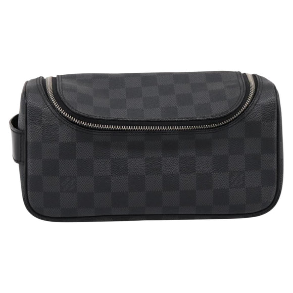 LOUIS VUITTON Damier Grafitte Toilette Pouch Clutch Bag N47625 LV Auth 198959A