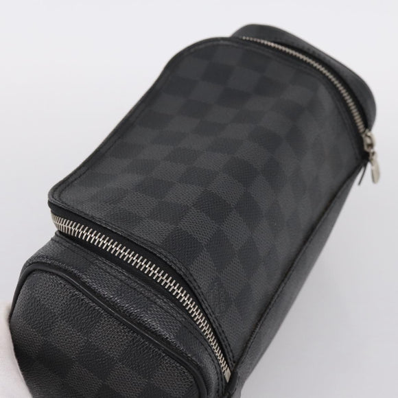 LOUIS VUITTON Damier Grafitte Toilette Pouch Clutch Bag N47625 LV Auth 198959A