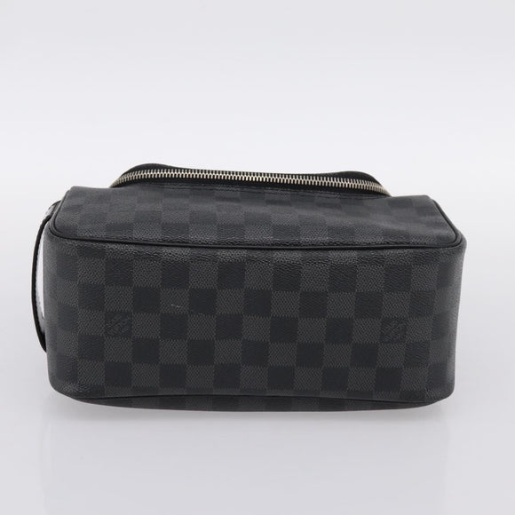LOUIS VUITTON Damier Grafitte Toilette Pouch Clutch Bag N47625 LV Auth 198959A