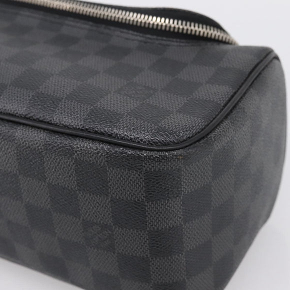 LOUIS VUITTON Damier Grafitte Toilette Pouch Clutch Bag N47625 LV Auth 198959A
