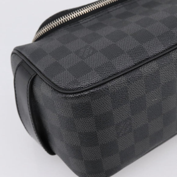 LOUIS VUITTON Damier Grafitte Toilette Pouch Clutch Bag N47625 LV Auth 198959A
