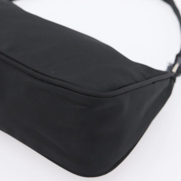 PRADA Accessory Pouch Nylon Black Silver Auth 198964