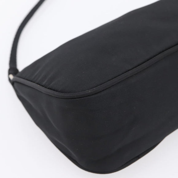 PRADA Accessory Pouch Nylon Black Silver Auth 198964