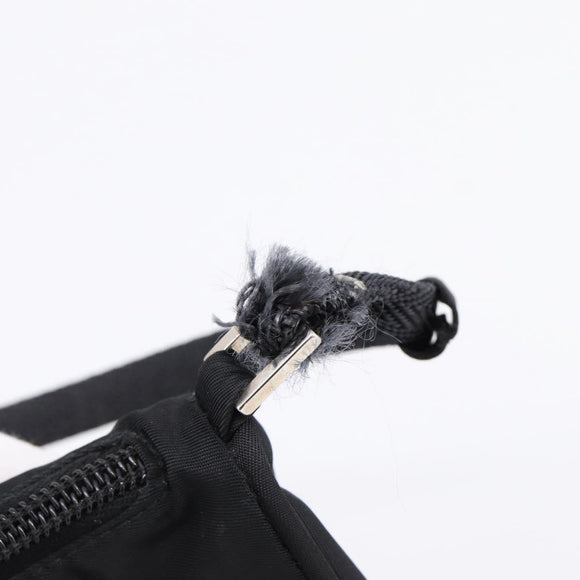 PRADA Accessory Pouch Nylon Black Silver Auth 198964