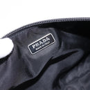 PRADA Accessory Pouch Nylon Black Silver Auth 198964-18