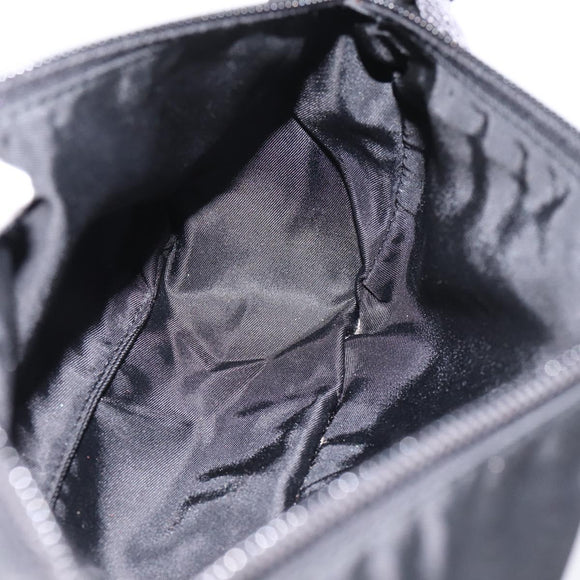 PRADA Accessory Pouch Nylon Black Silver Auth 198964