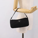 PRADA Accessory Pouch Nylon Black Silver Auth 198964-23